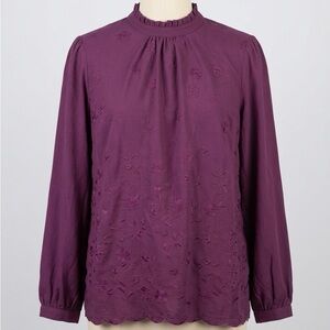 Torrid Size 2X Plum Embroidered Blouse
